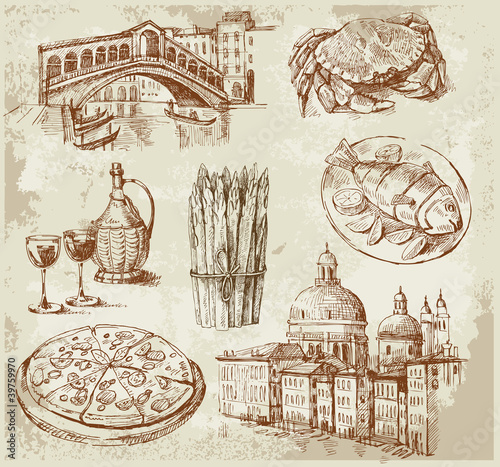 hand drawn Venice set