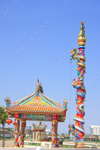 Shrine of the Chinese dragon pillars.