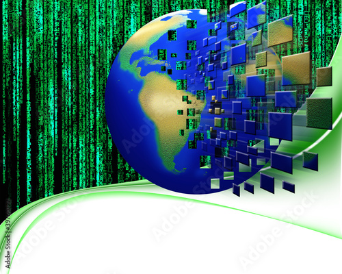 Globe disorganized matrix background