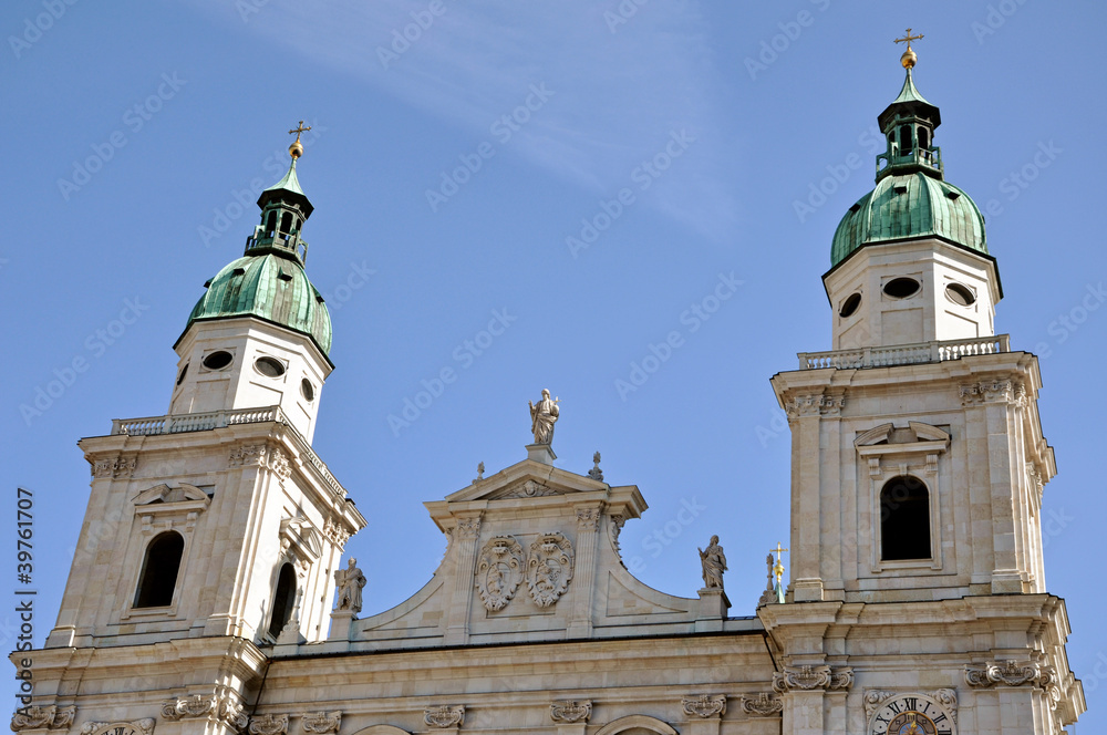 The baroque dome cathedral of Salzburg, Austria