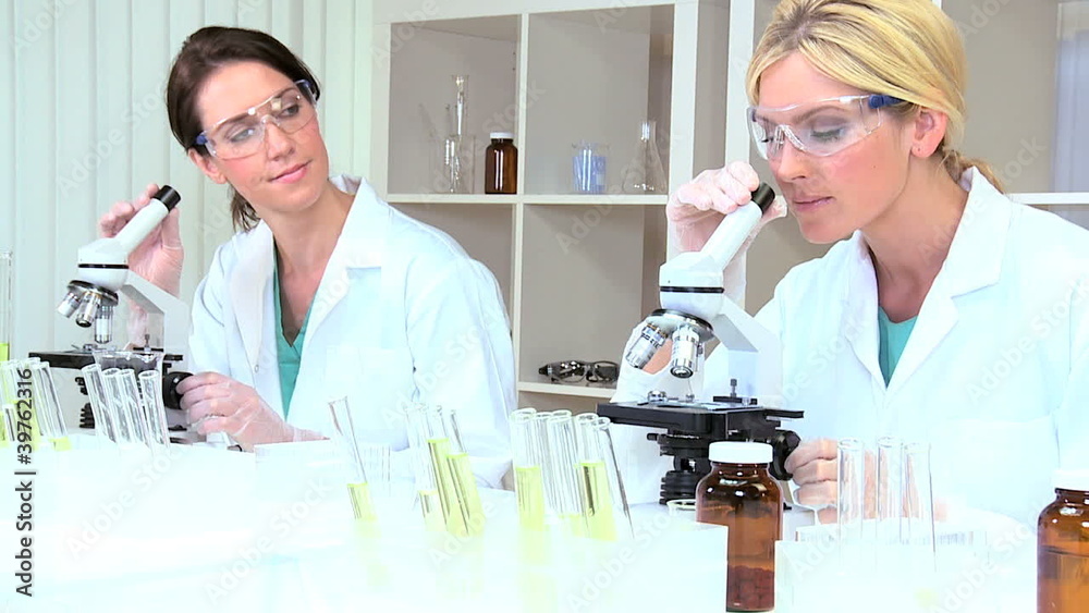 Female Research Assistants in Hospital Laboratory Female Research Assistants in Hospital Laboratory