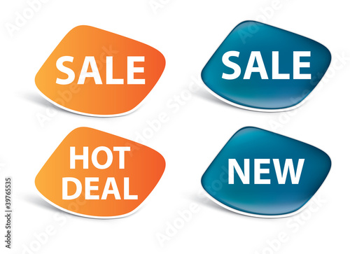 vector stickers — sale, new, hot deal