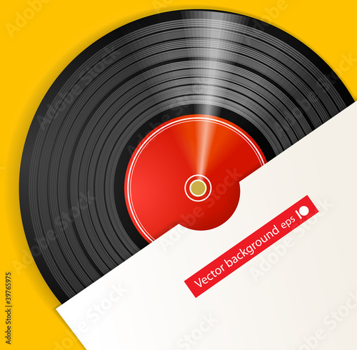 Black vinyl disc with cover