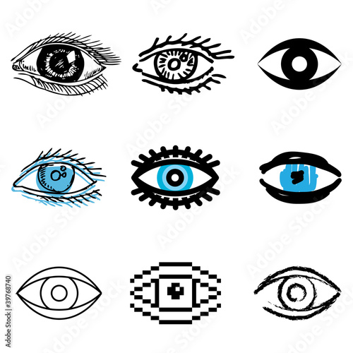 eye icons vector set