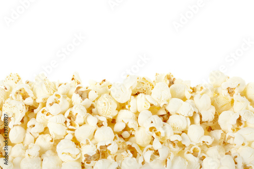 Pop corn border on white, clipping path included