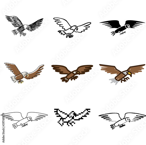 eagle icons vector set