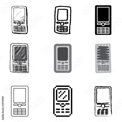 mobile phone icons vector set