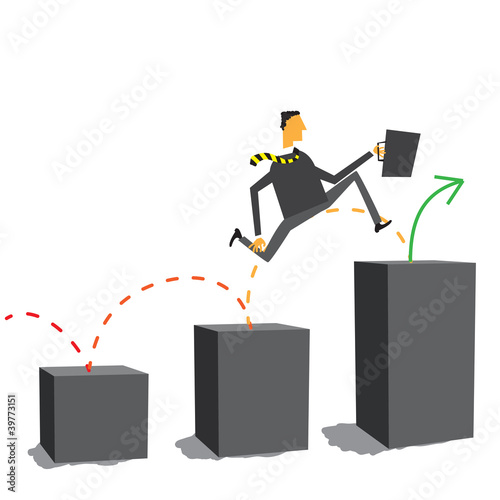 Businessman moving forward no matter what