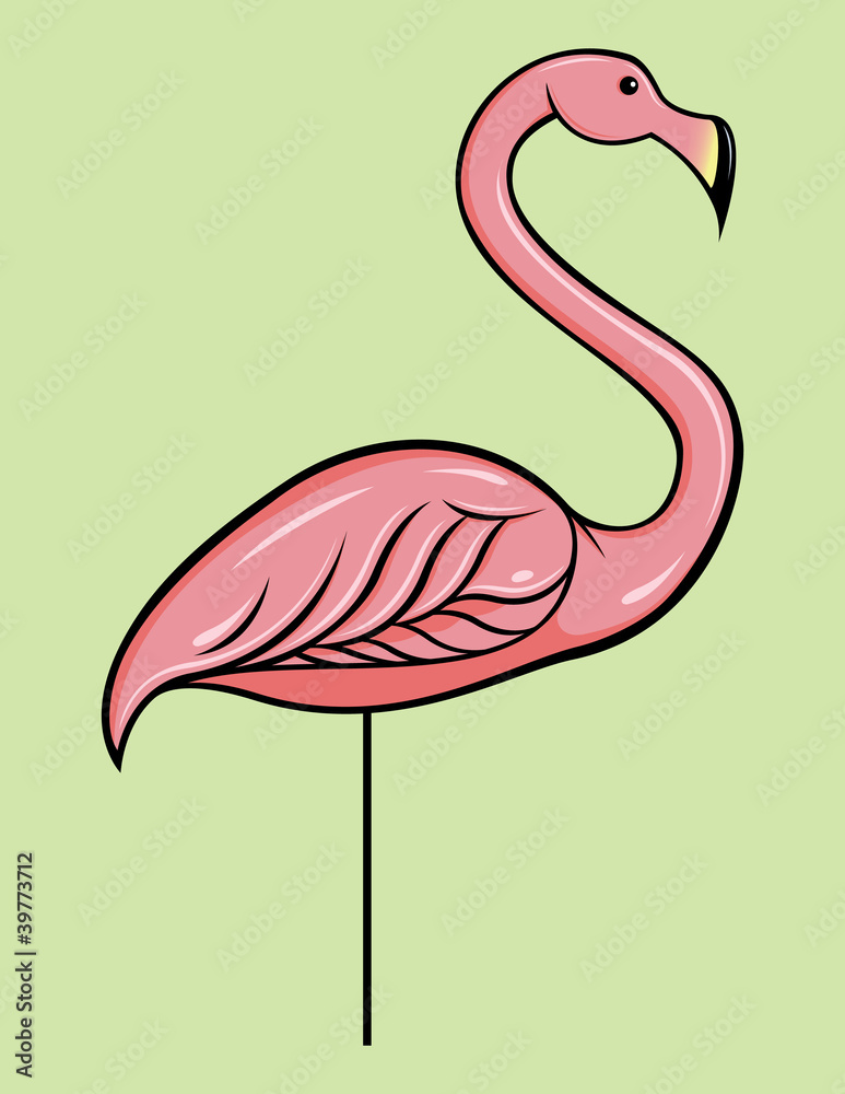 Naklejka premium Pink Plastic Flamingo