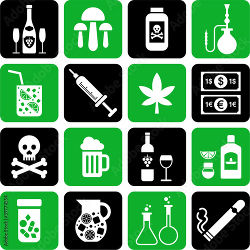 Drinks and drugs icons