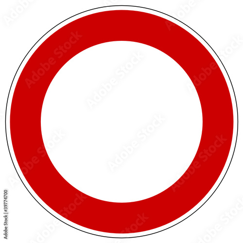 Verbotsschild ohne Symbol