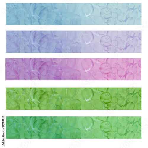 Set of banners with bubbles pattern