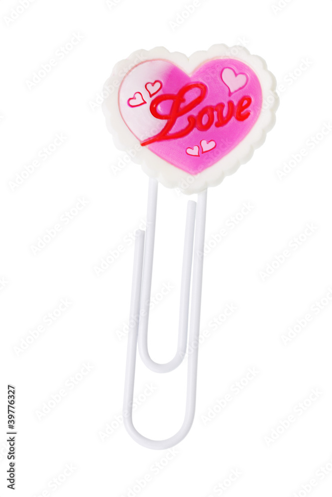 Paper Clip with Love Heart Shape Symbol Paper Clip with Love Heart Shape Symbol