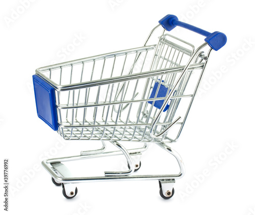 Single metal shopping cart
