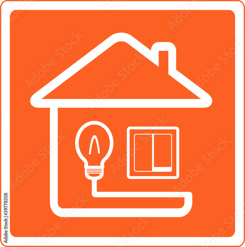 symbol of electricity in the house with bulb and light switch