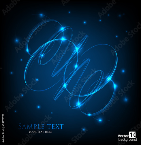 Dark abstract background with glowing lights. Vector