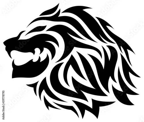 Tribal lion tatoo
