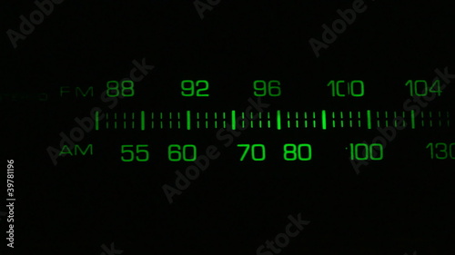 Backlit retro analog radio dial