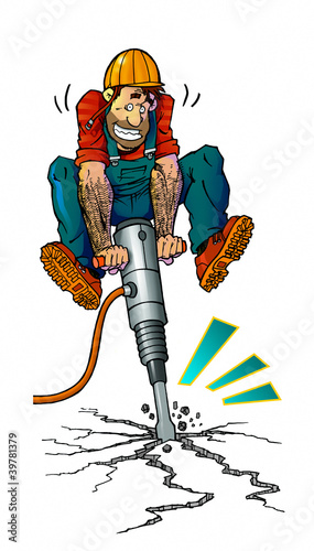 workman with jackhammer