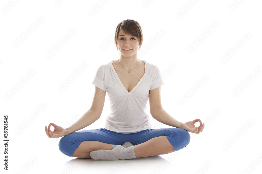 Image of a girl practicing yoga Image of a girl practicing yoga