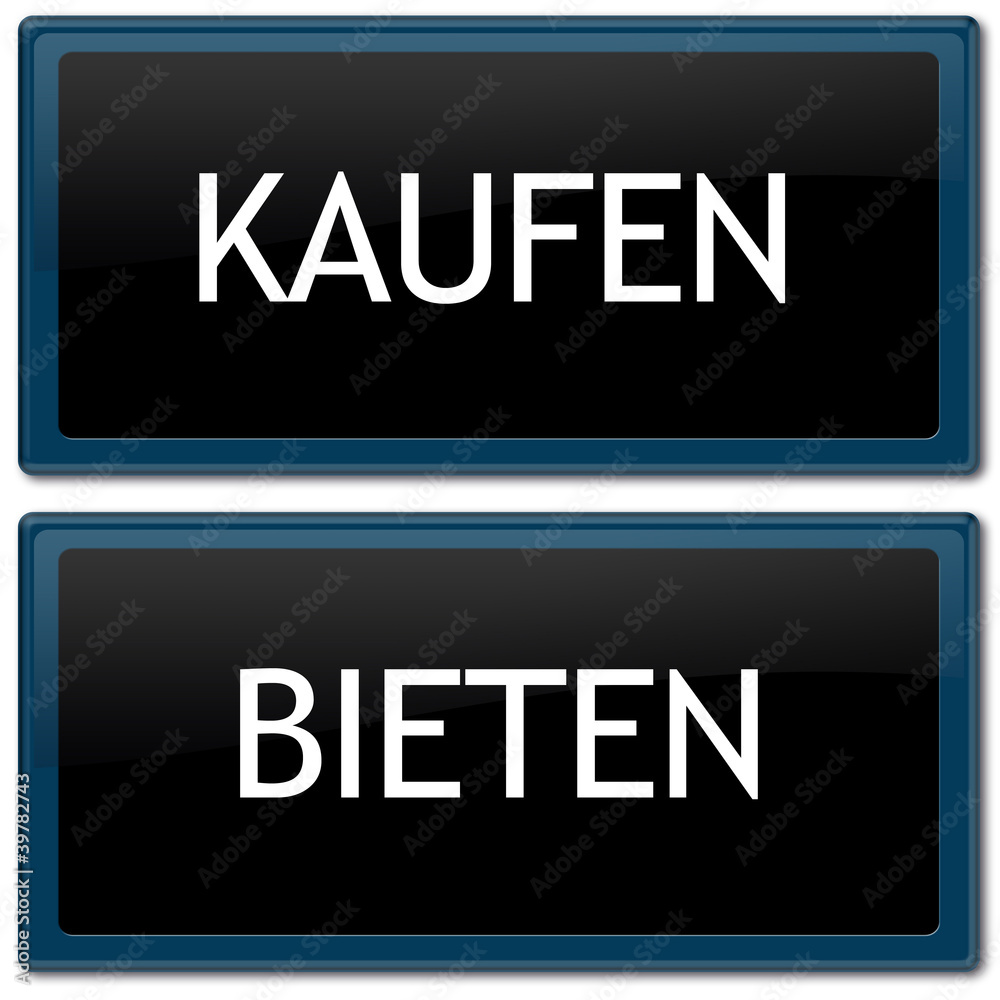 Kaufen & Bieten Buttons - elegant Black Edition