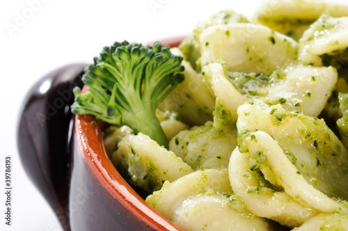 Orecchiette con broccoli, close-up photo