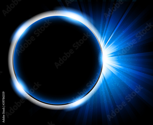 Bright blue background