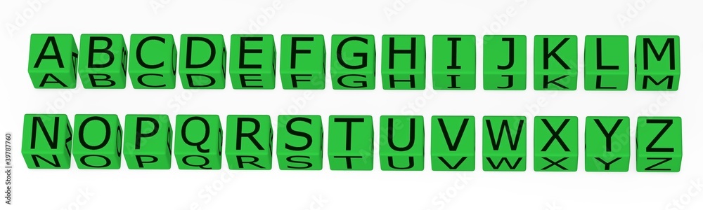 3d render of letters on boxes