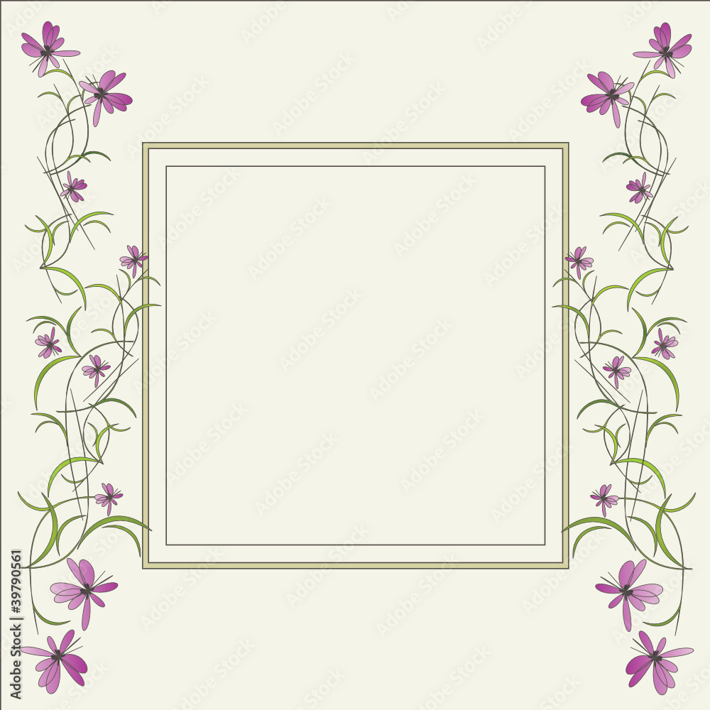 Frame with floral pattern Frame with floral pattern