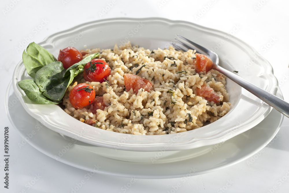 risotto with spinach and tomatoes risotto with spinach and tomatoes
