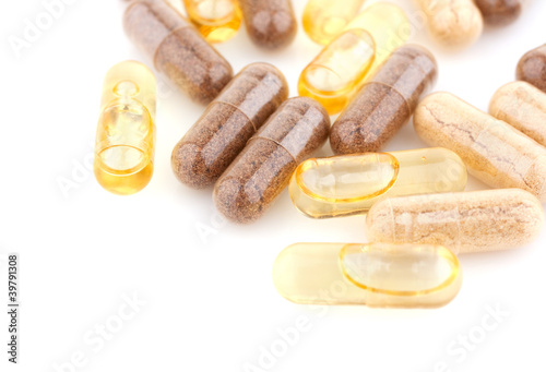 Obraz na płótnie vitamin supplement capsules
