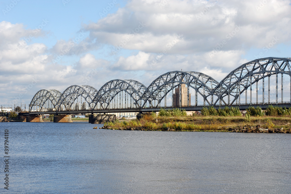 Railway bridge in Riga, Latvia