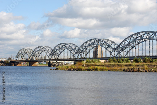 Railway bridge in Riga, Latvia © Nadinelle