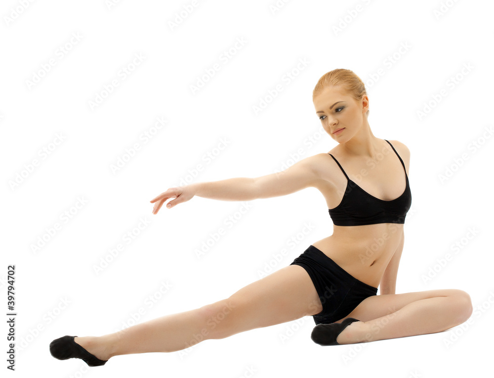 beauty girl sit on split isolated beauty girl sit on split isolated