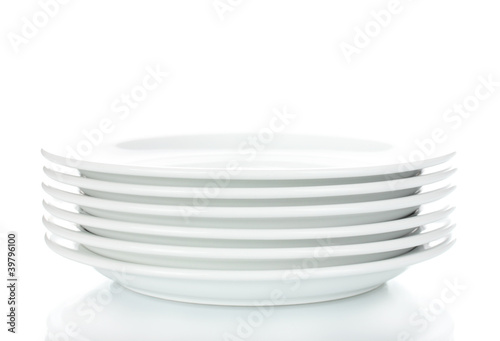 Canvas Print empty plates isolated on white