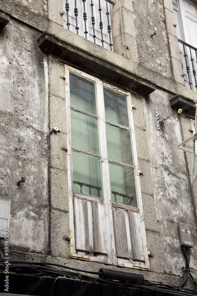 detail of typical buildings in the city of Lugo, spain