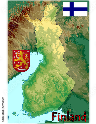 europe finland emblem map flag