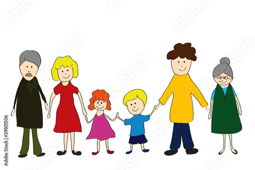 Family,  child´s  drawing style