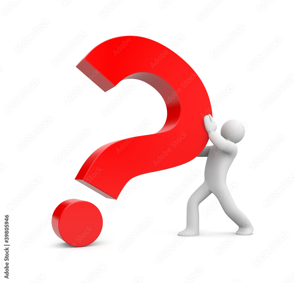 3d person with red question mark 3d person with red question mark