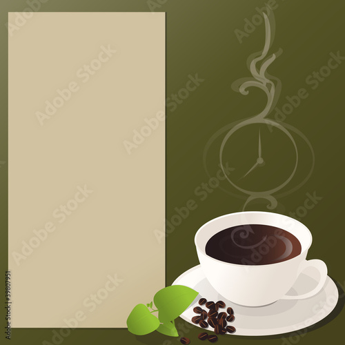 Cup of coffee and smoke taking clocklike form