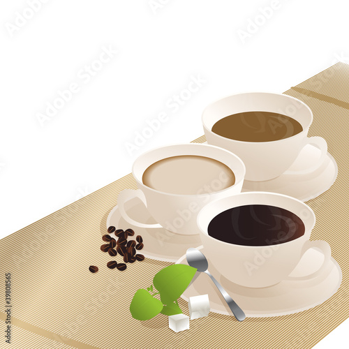 Three cups of coffee.