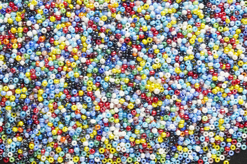many-colored mix of beads