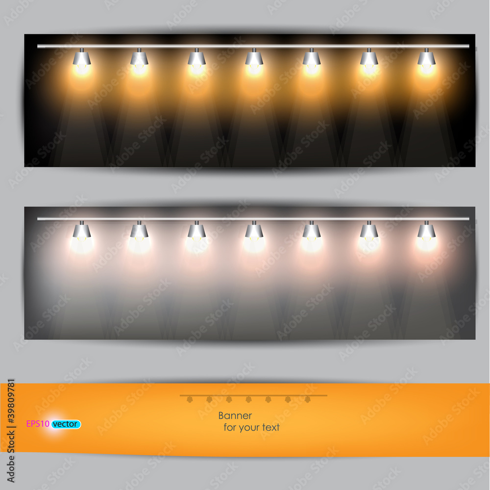 Empty placard for product advertising with lighting Empty placard for product advertising with lighting