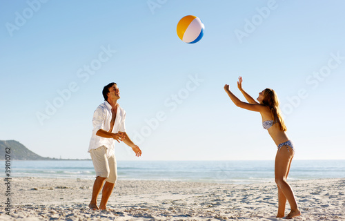 carefree beachball fun photo