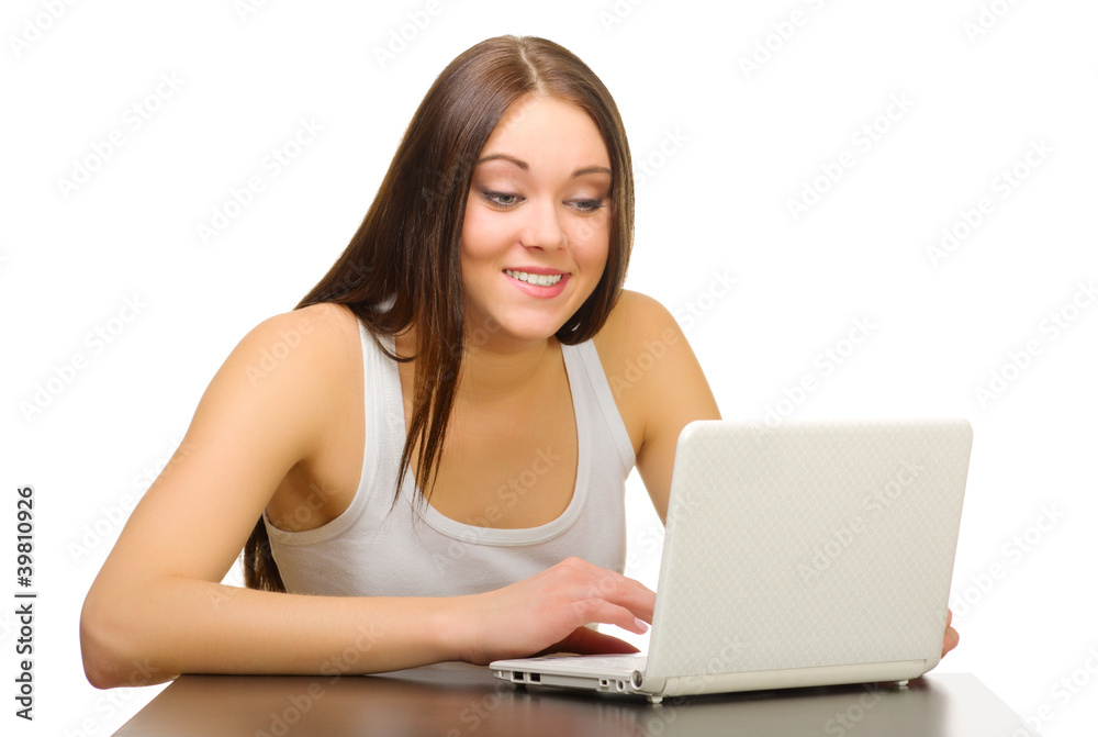 Young girl with laptop