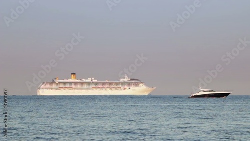 cruise liner and motor yacht