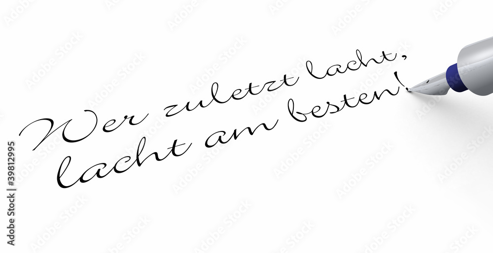 Stift Konzept - Wer zuletzt lacht, lacht am besten! Stock-Illustration