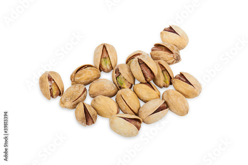 Salted Pistachios on White