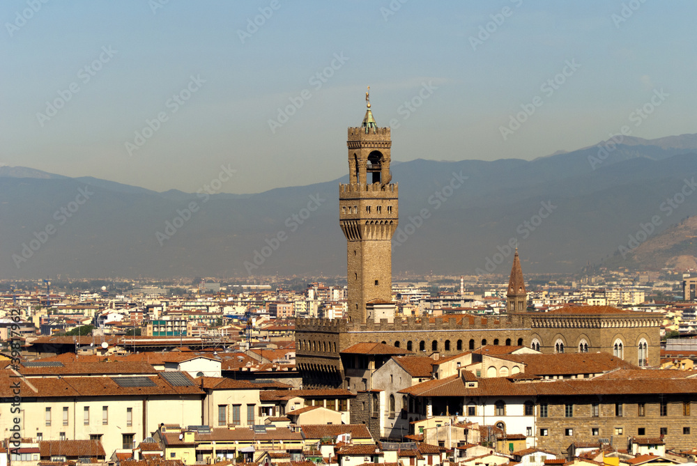 View of the city from Minitao Church in Florence Italy