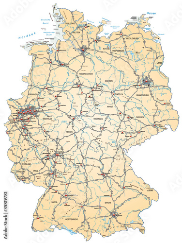 Deutschlandkarte in pastellorange